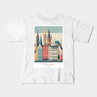 Cologne, Germany - minimalistic Vintage Retro Travel Poster Kids T-Shirt